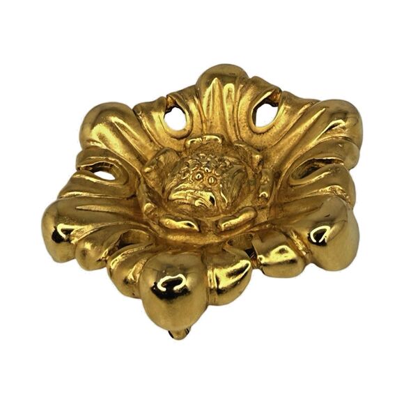 Erwin Pearl Gold Plated Floral Brooch Pin Statement Jewelry Elegant Signed RARE - Picture 15 of 16